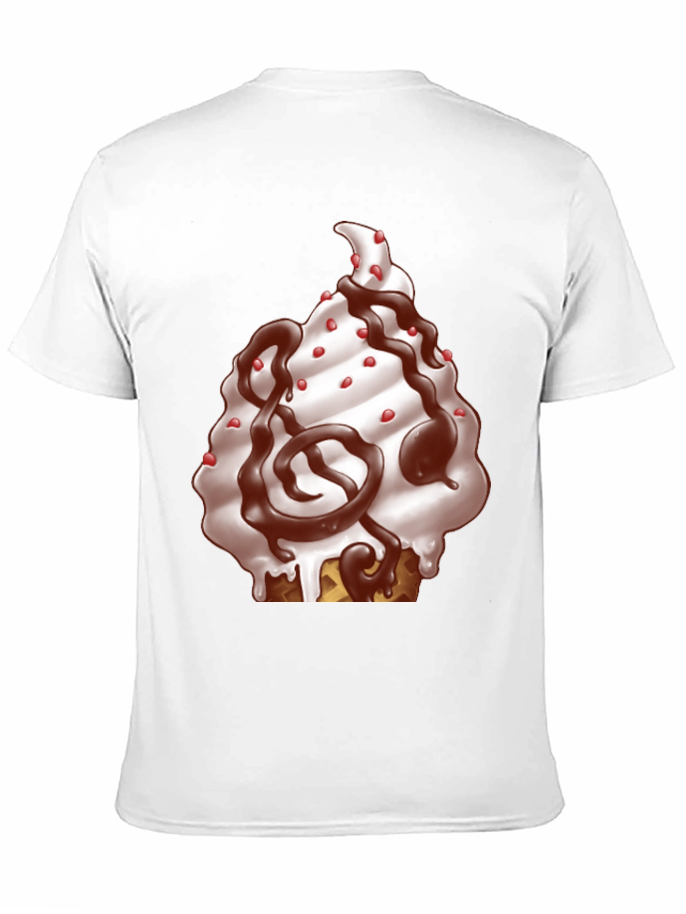 Ice Cream Cone Graphic T-Shirt - Black Cotton Tee