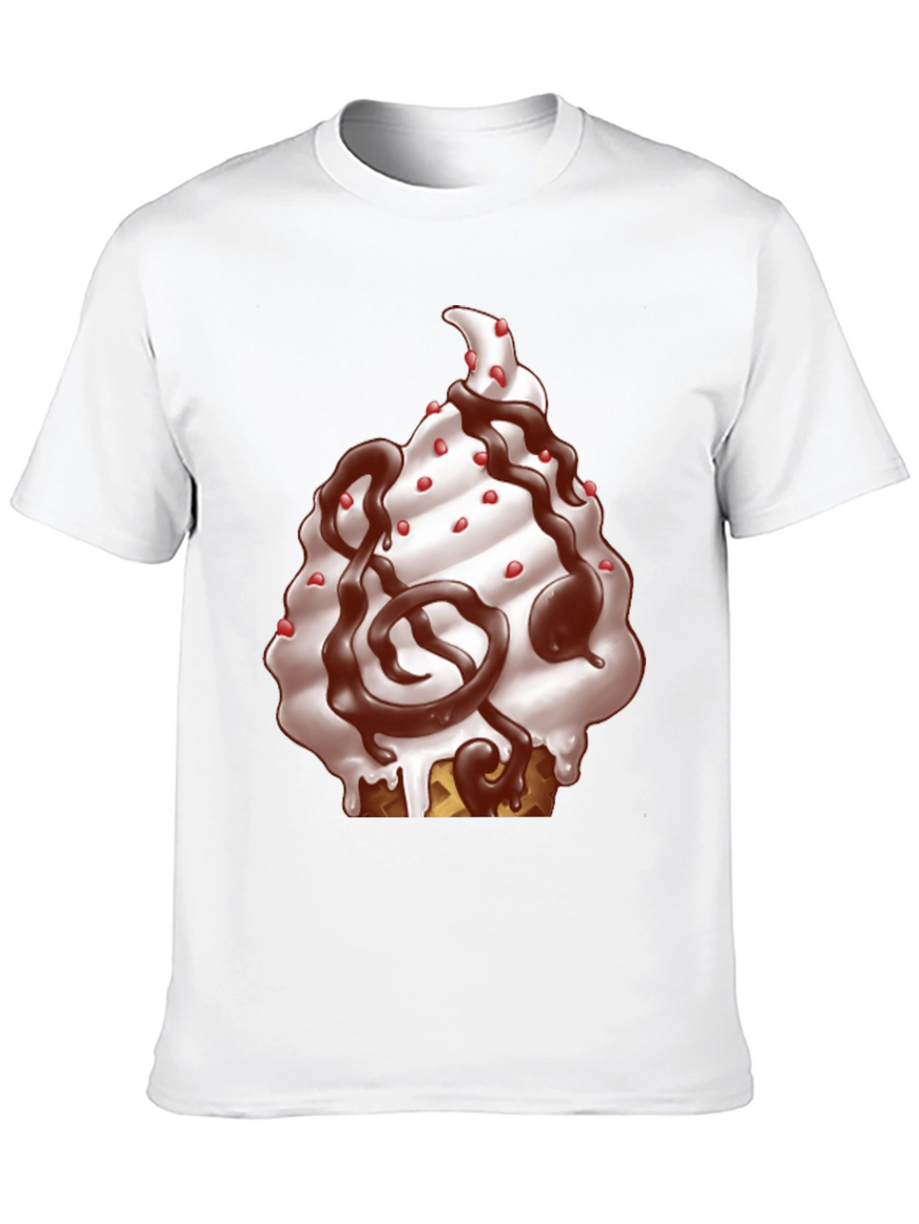 Ice Cream Cone Graphic T-Shirt - Black Cotton Tee