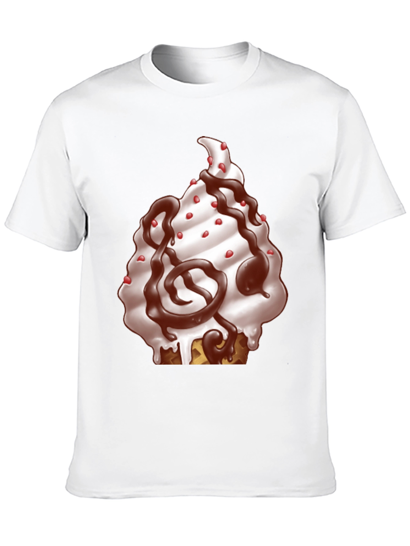 Ice Cream Cone Graphic T-Shirt - Black Cotton Tee