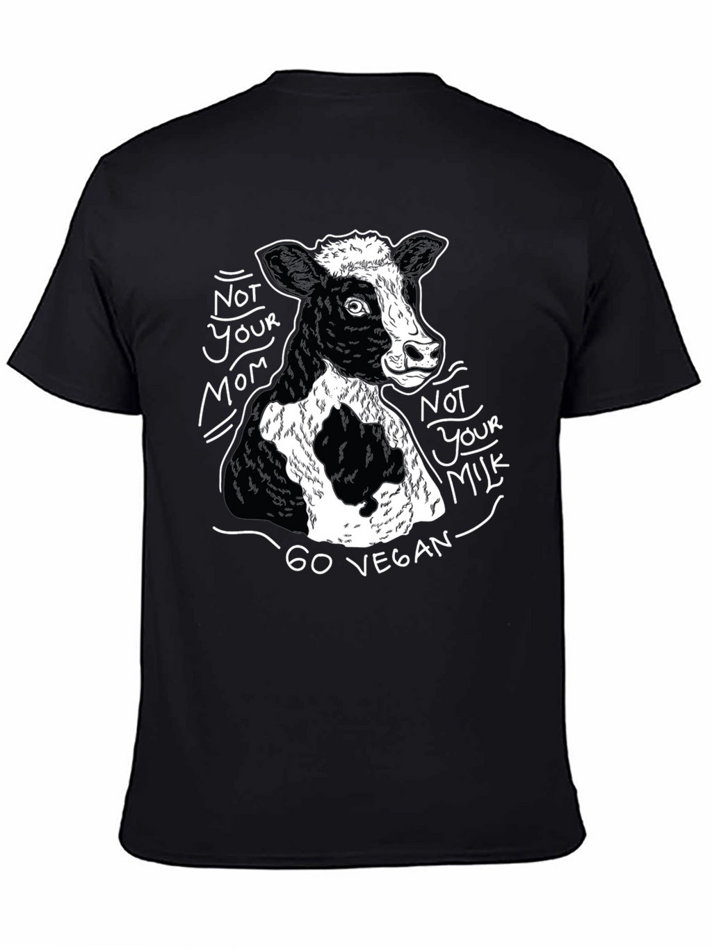 Vegan Cow Graphic T-Shirt - Unisex Black Tee
