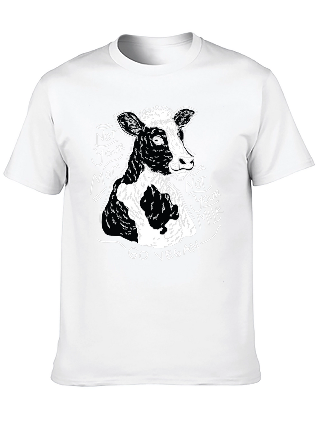 Vegan Cow Graphic T-Shirt - Unisex Black Tee