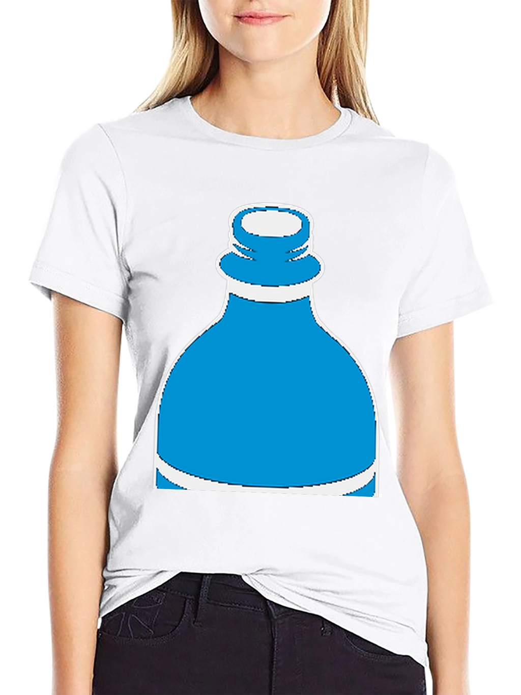 Novelty Water Bottle Graphic Tee - Black