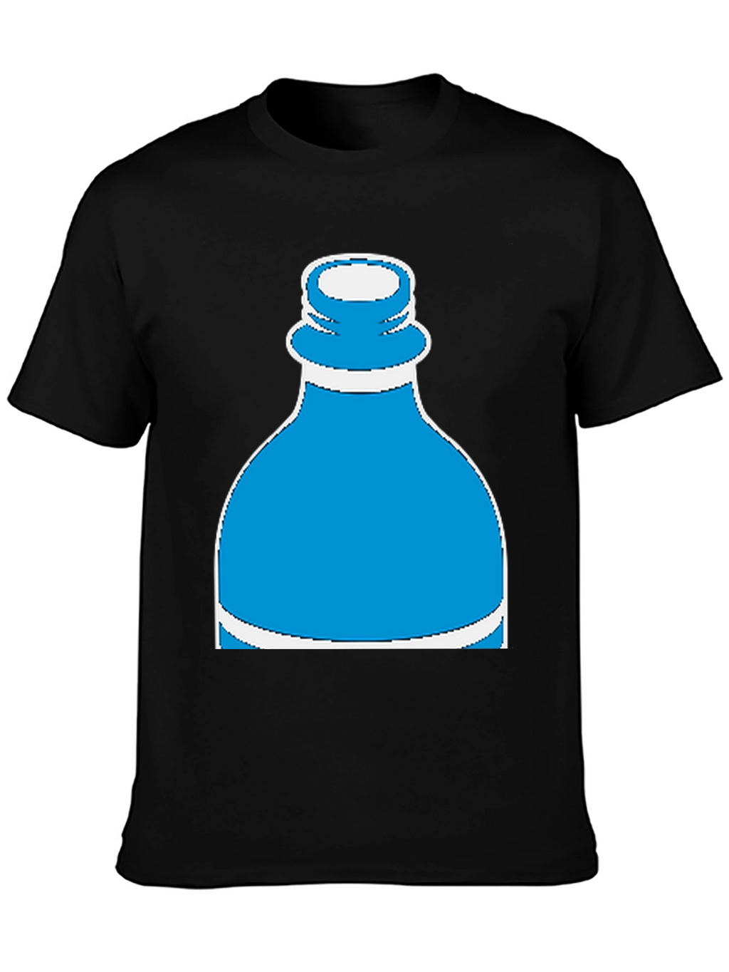 Novelty Water Bottle Graphic Tee - Black