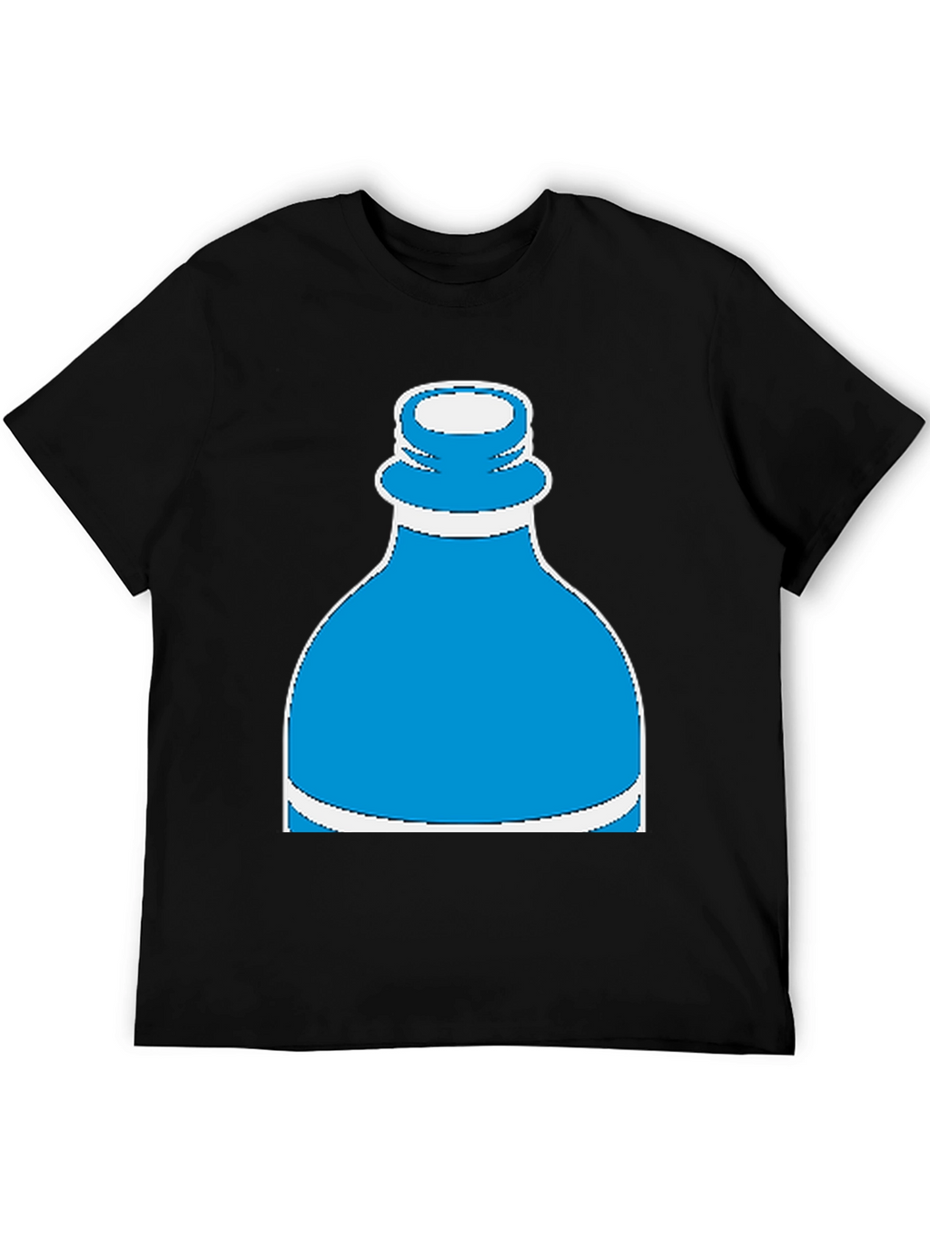 Novelty Water Bottle Graphic Tee - Black