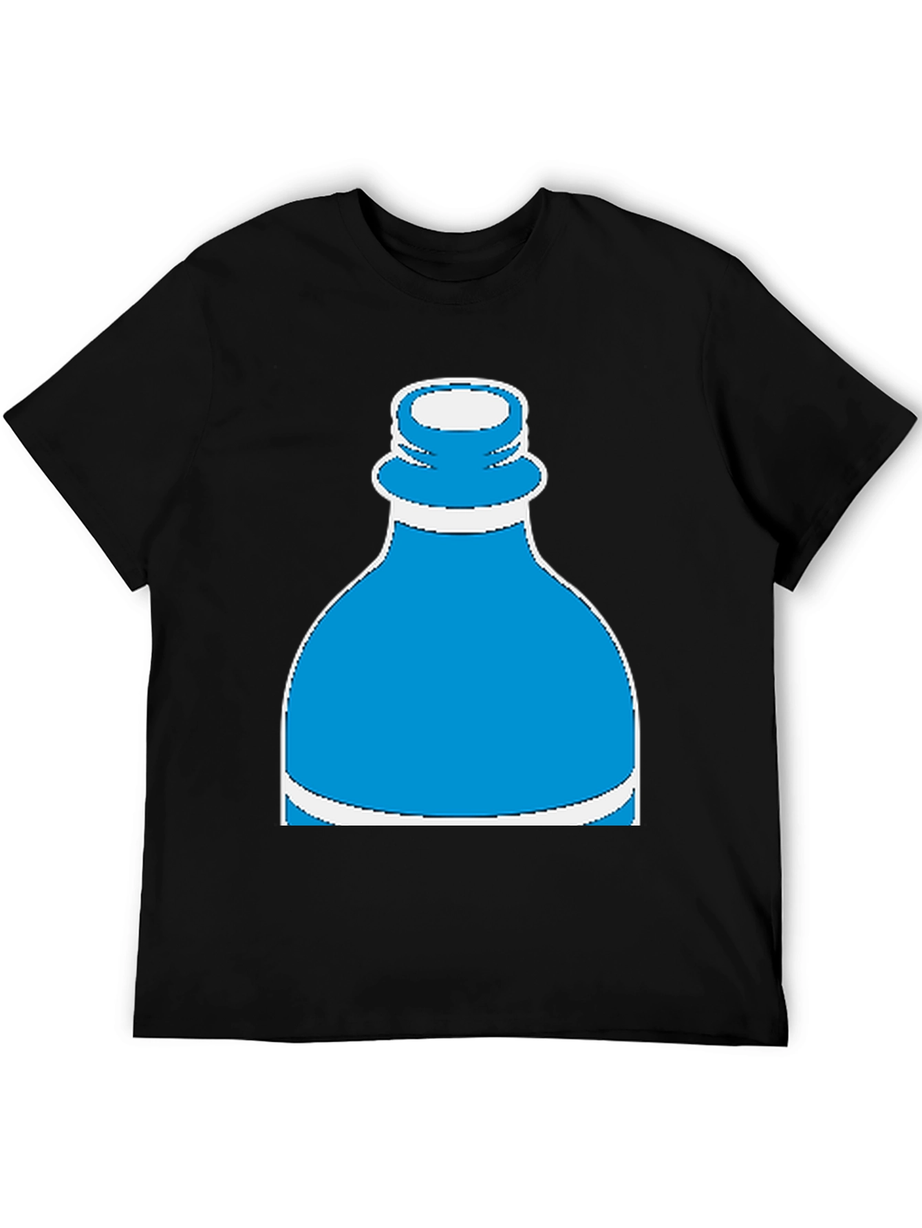 Novelty Water Bottle Graphic Tee - Black