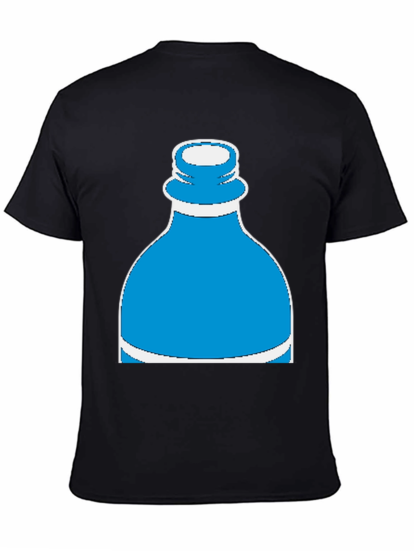 Novelty Water Bottle Graphic Tee - Black