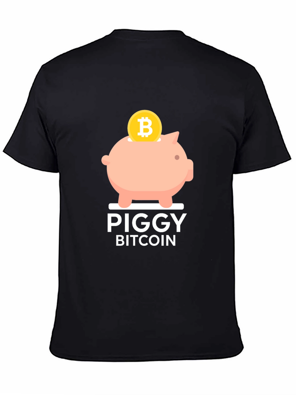 Piggy Bitcoin Black T-Shirt - Crypto Currency Tee