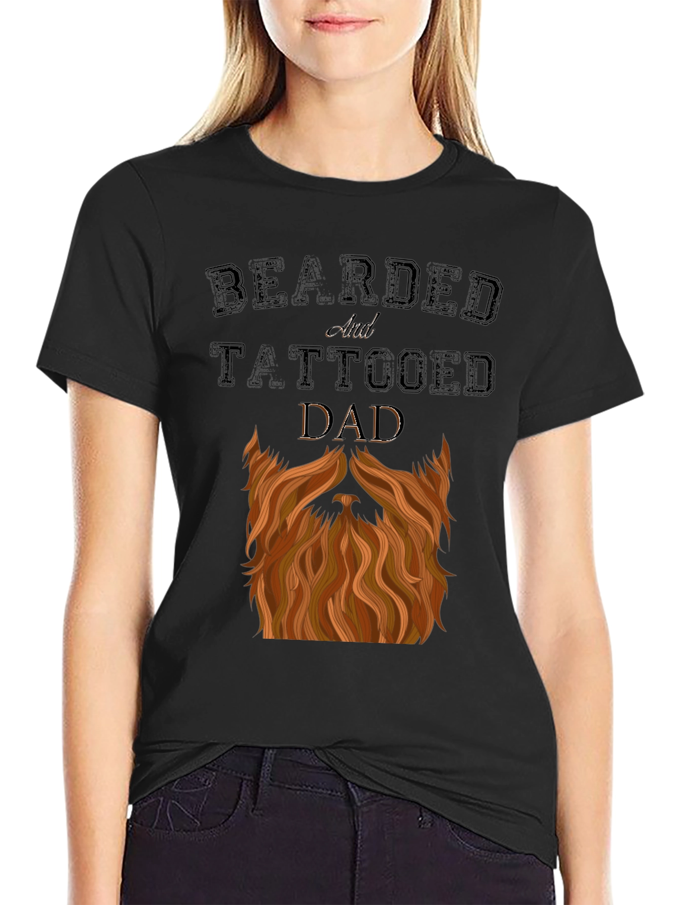 Bearded and Tattooed Dad T-Shirt - Novelty Graphic Tee