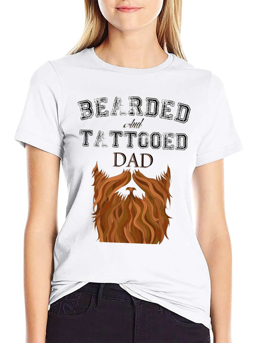 Bearded and Tattooed Dad T-Shirt - Novelty Graphic Tee
