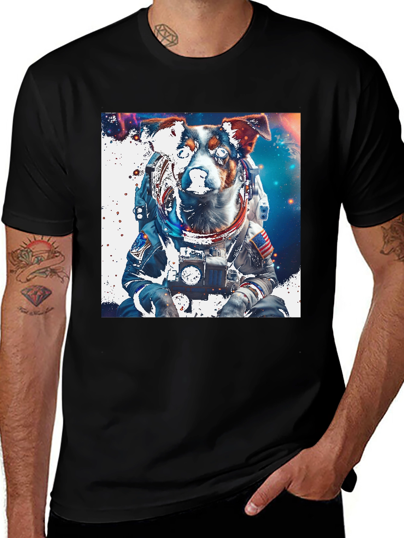 Dog Astronaut Graphic Tee - Space Pup T-Shirt