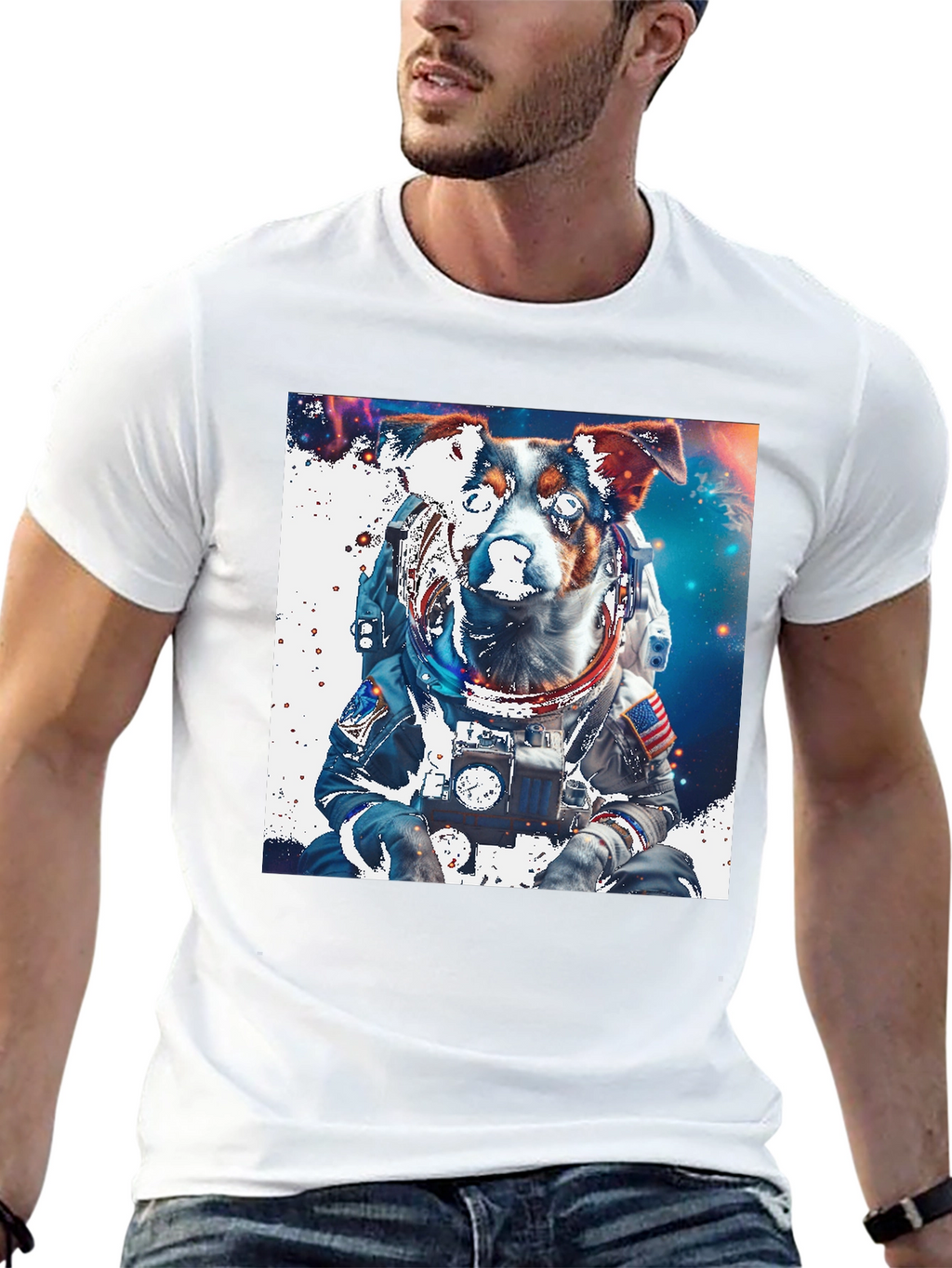 Dog Astronaut Graphic Tee - Space Pup T-Shirt