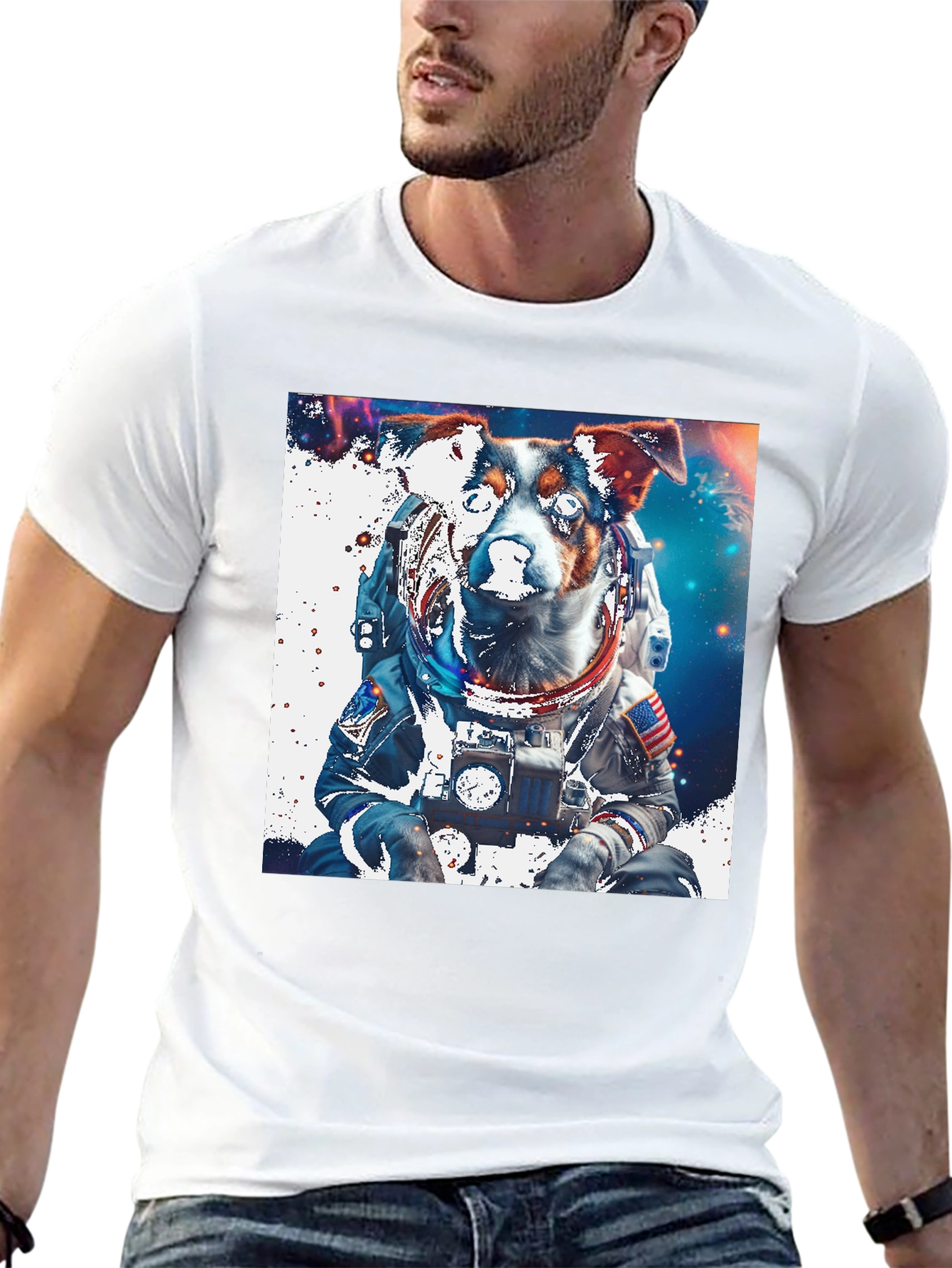 Dog Astronaut Graphic Tee - Space Pup T-Shirt