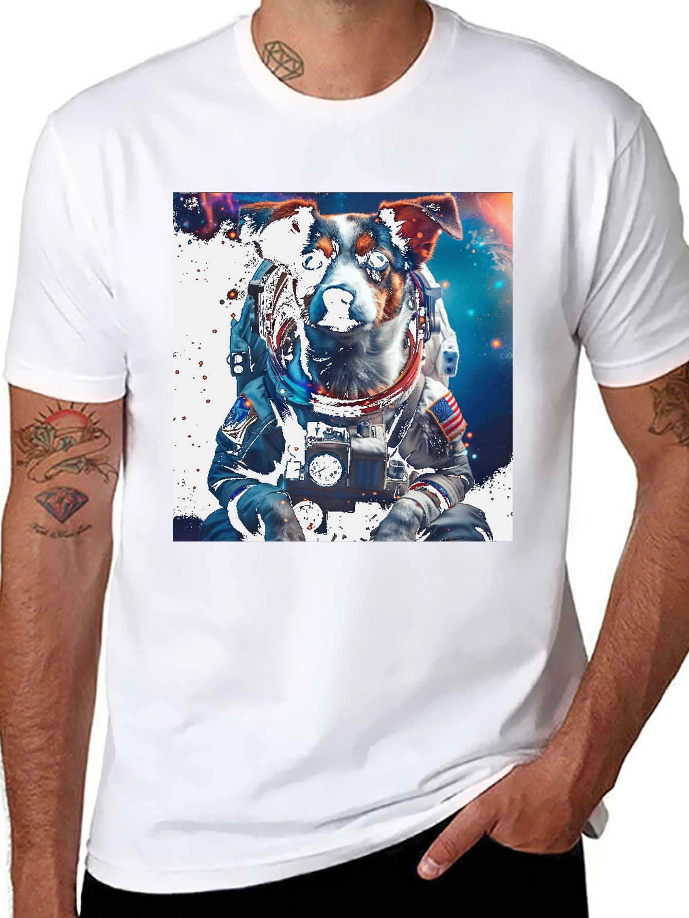 Dog Astronaut Graphic Tee - Space Pup T-Shirt