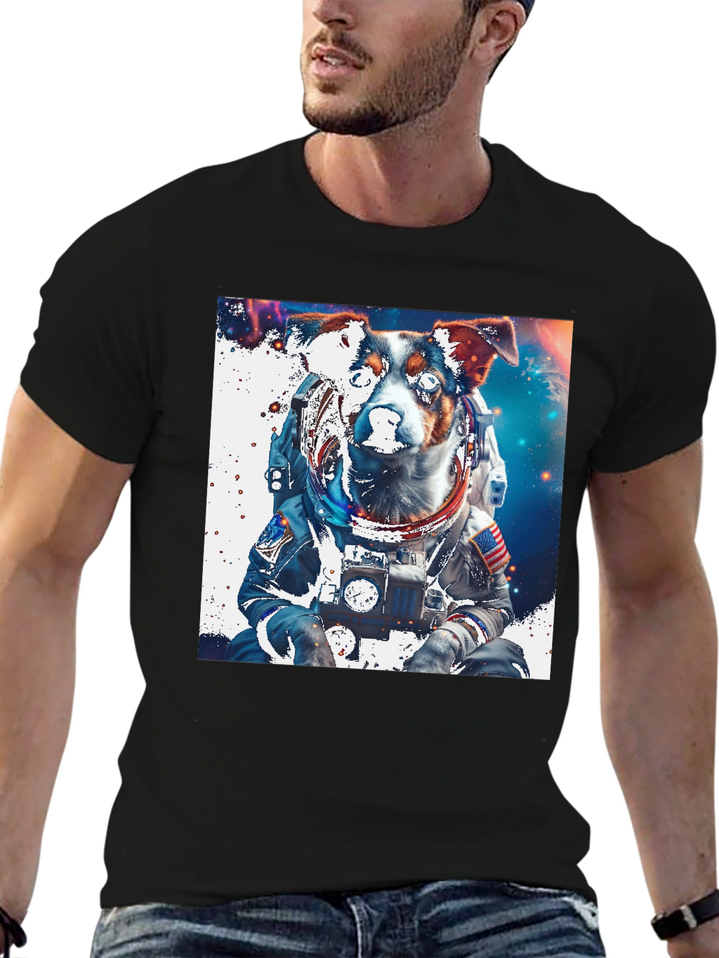 Dog Astronaut Graphic Tee - Space Pup T-Shirt