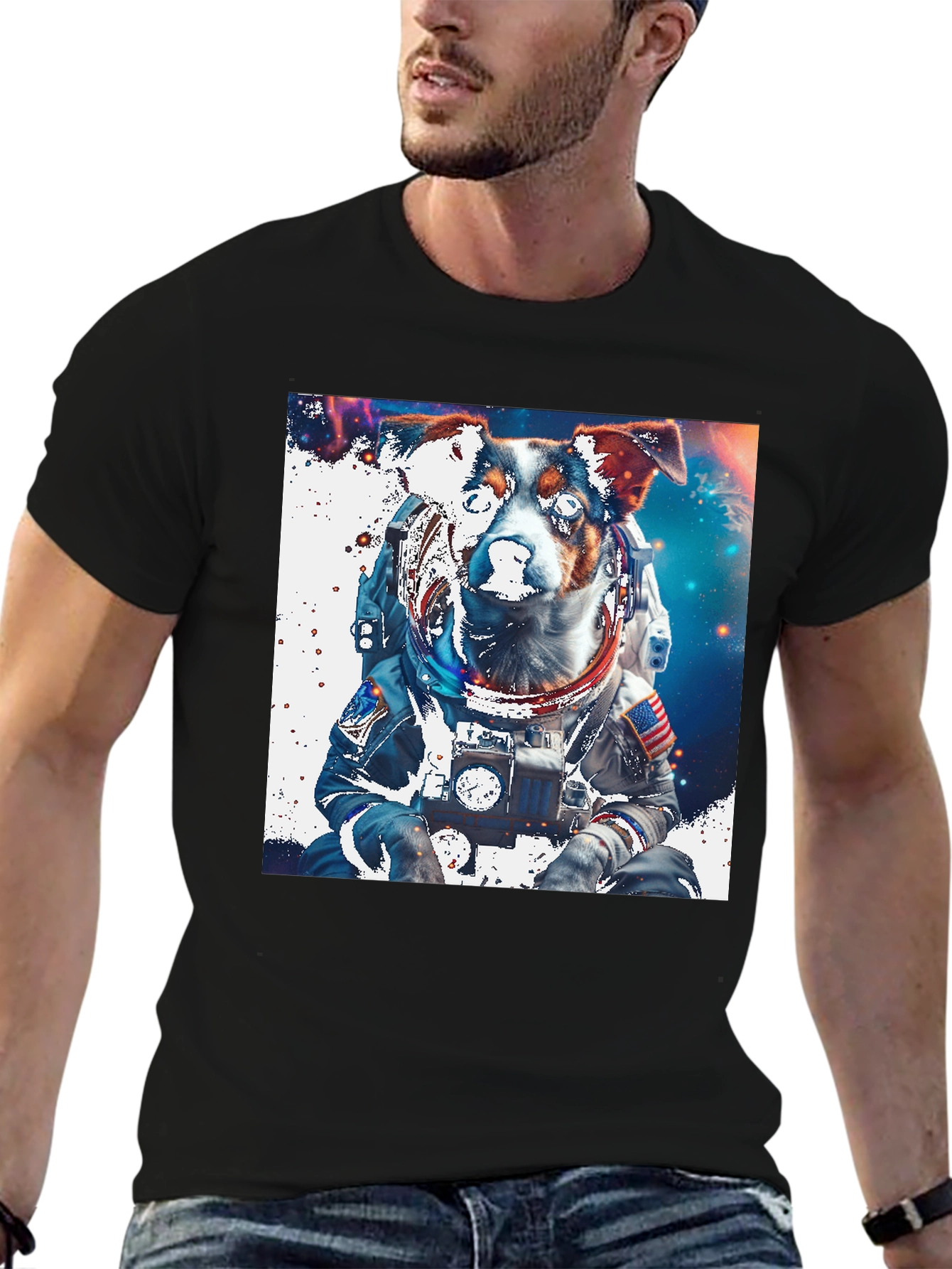Dog Astronaut Graphic Tee - Space Pup T-Shirt