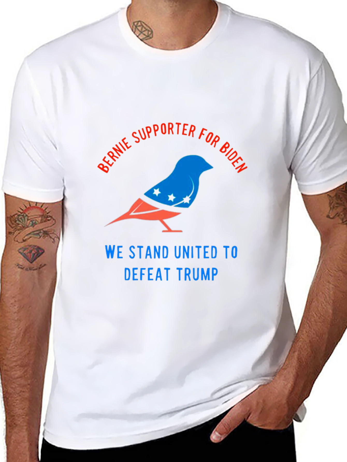 Bernie Supporter for Biden T-Shirt - Defeat Trump