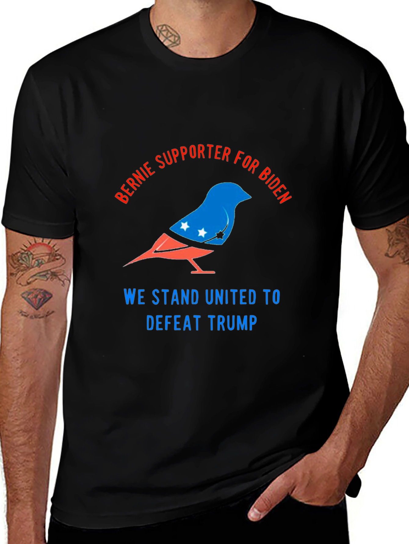 Bernie Supporter for Biden T-Shirt - Defeat Trump