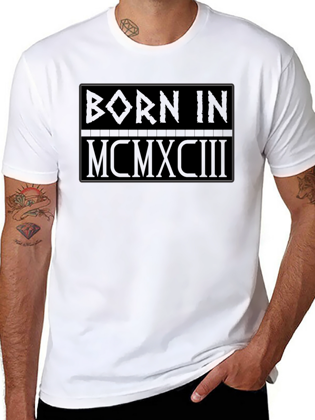 Born in 1993 Black Graphic T-Shirt