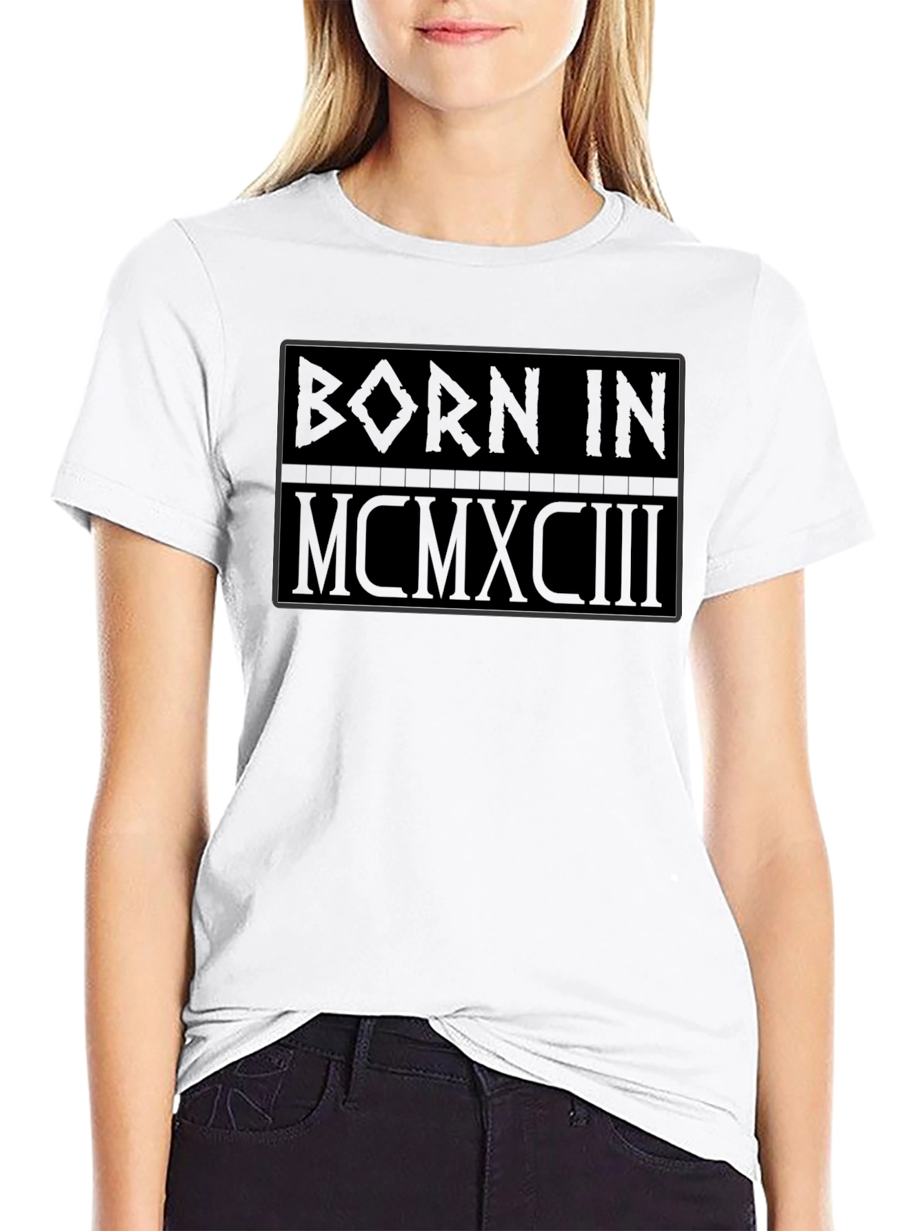 Born in 1993 Black Graphic T-Shirt