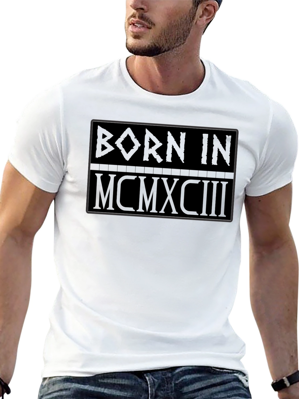 Born in 1993 Black Graphic T-Shirt