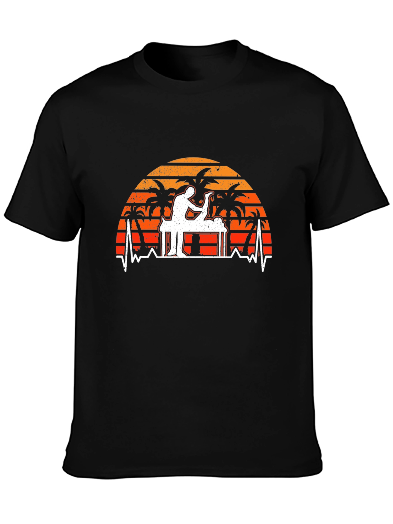 Massage Therapist Palm Tree Heartbeat T-Shirt