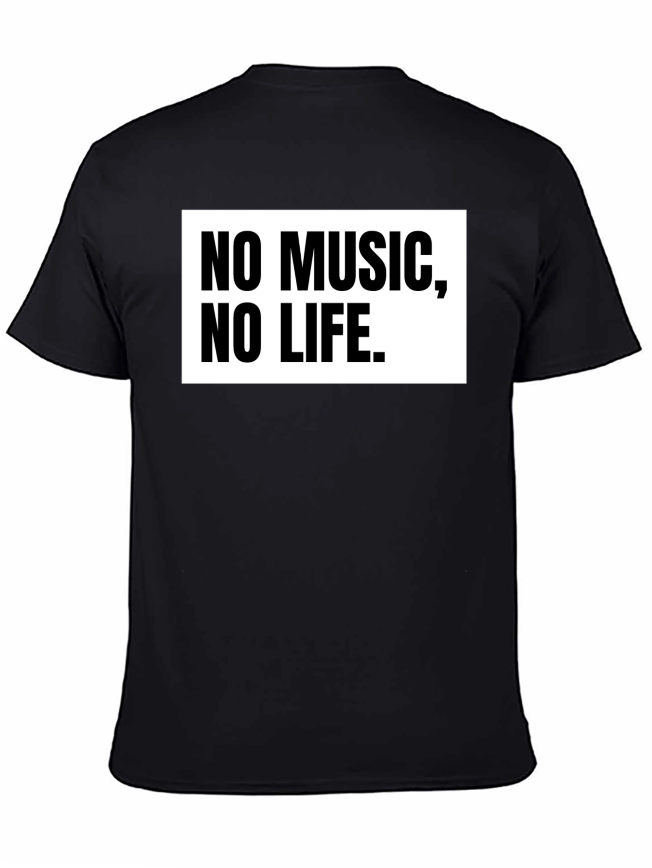 No Music No Life Black T-Shirt
