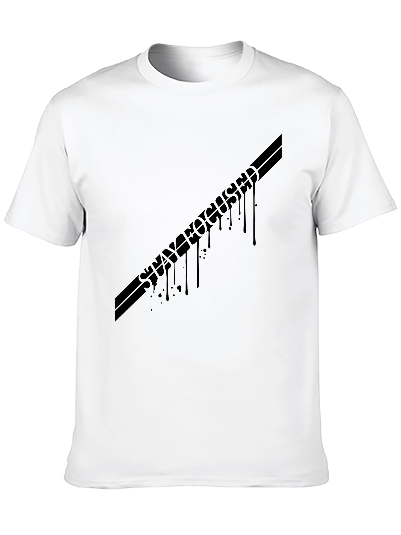 Stay Focused Black Graphic T-Shirt