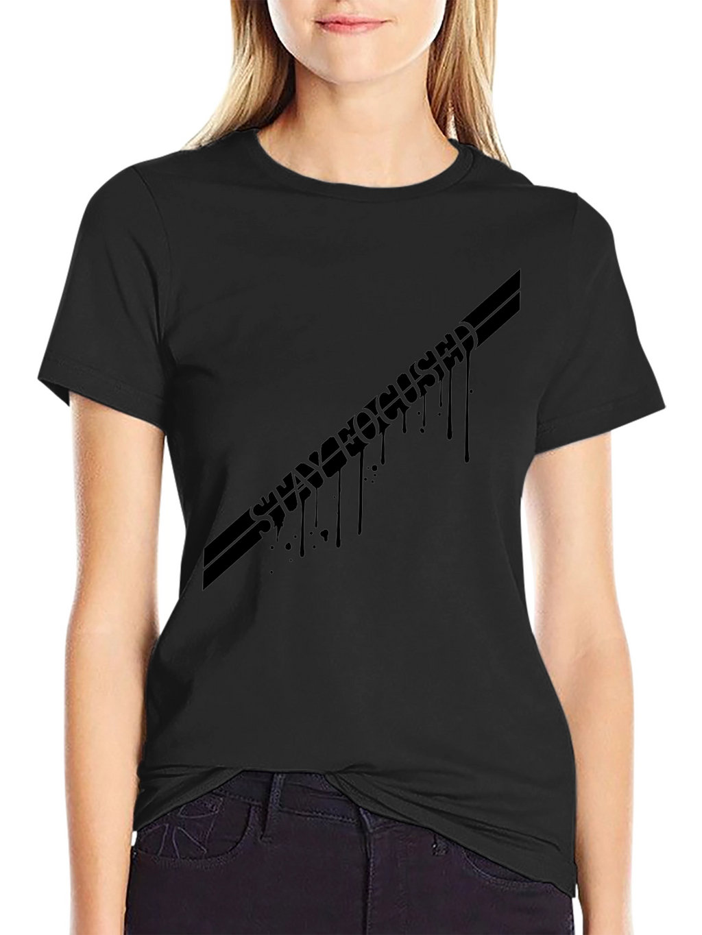 Stay Focused Black Graphic T-Shirt