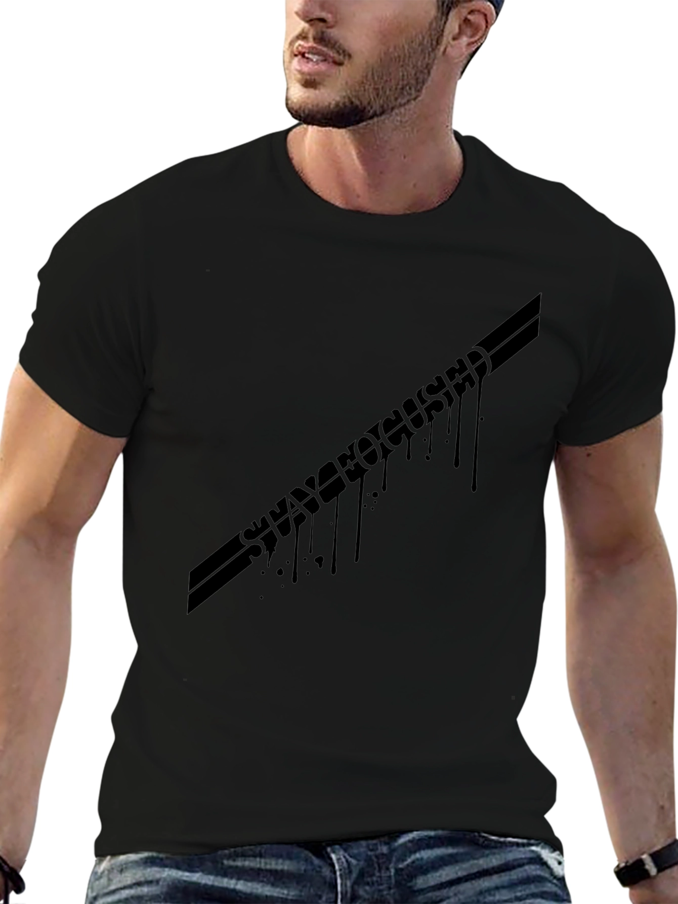 Stay Focused Black Graphic T-Shirt