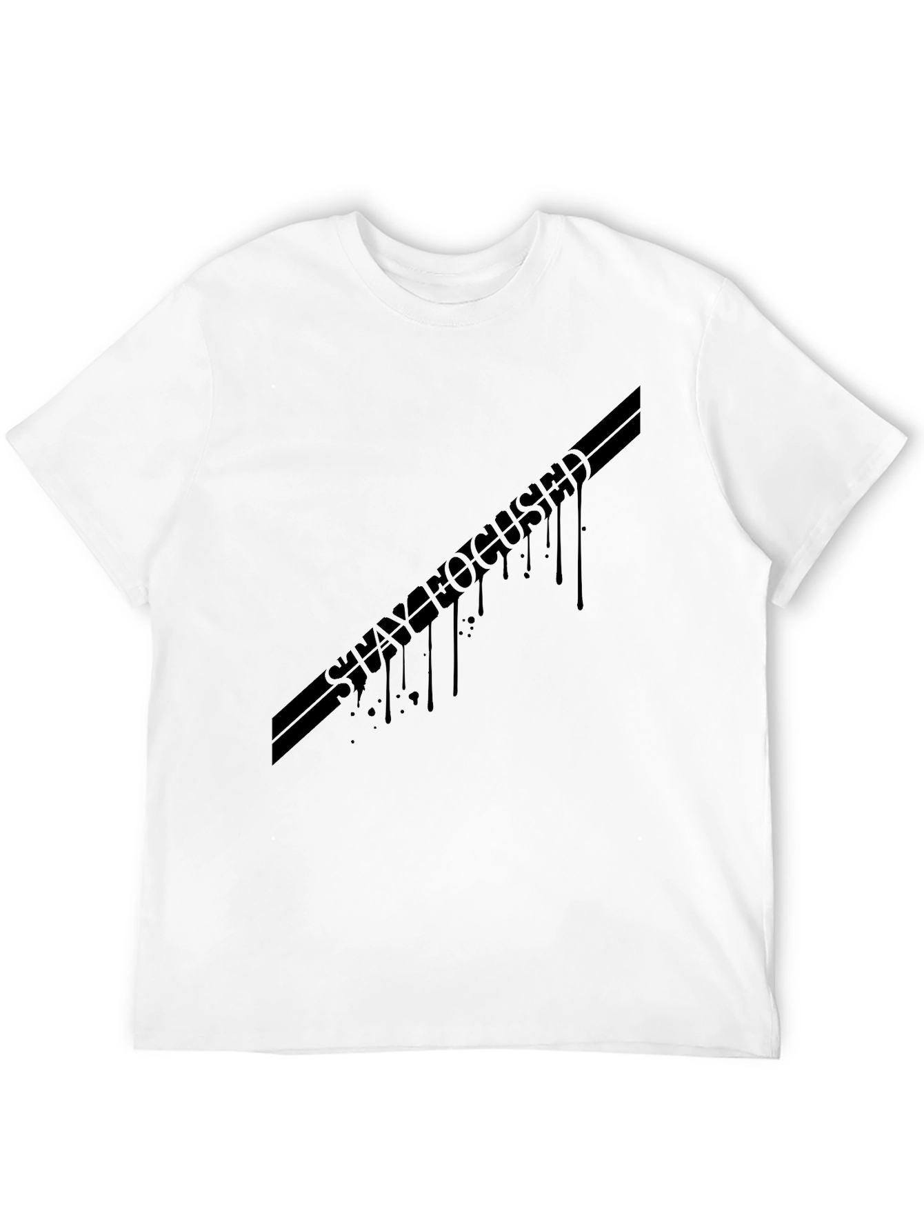 Stay Focused Black Graphic T-Shirt