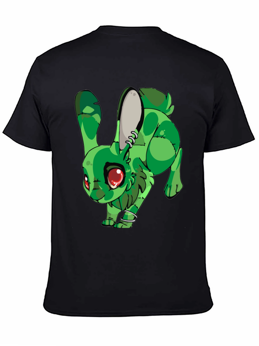Green Rabbit Graphic Print T-Shirt