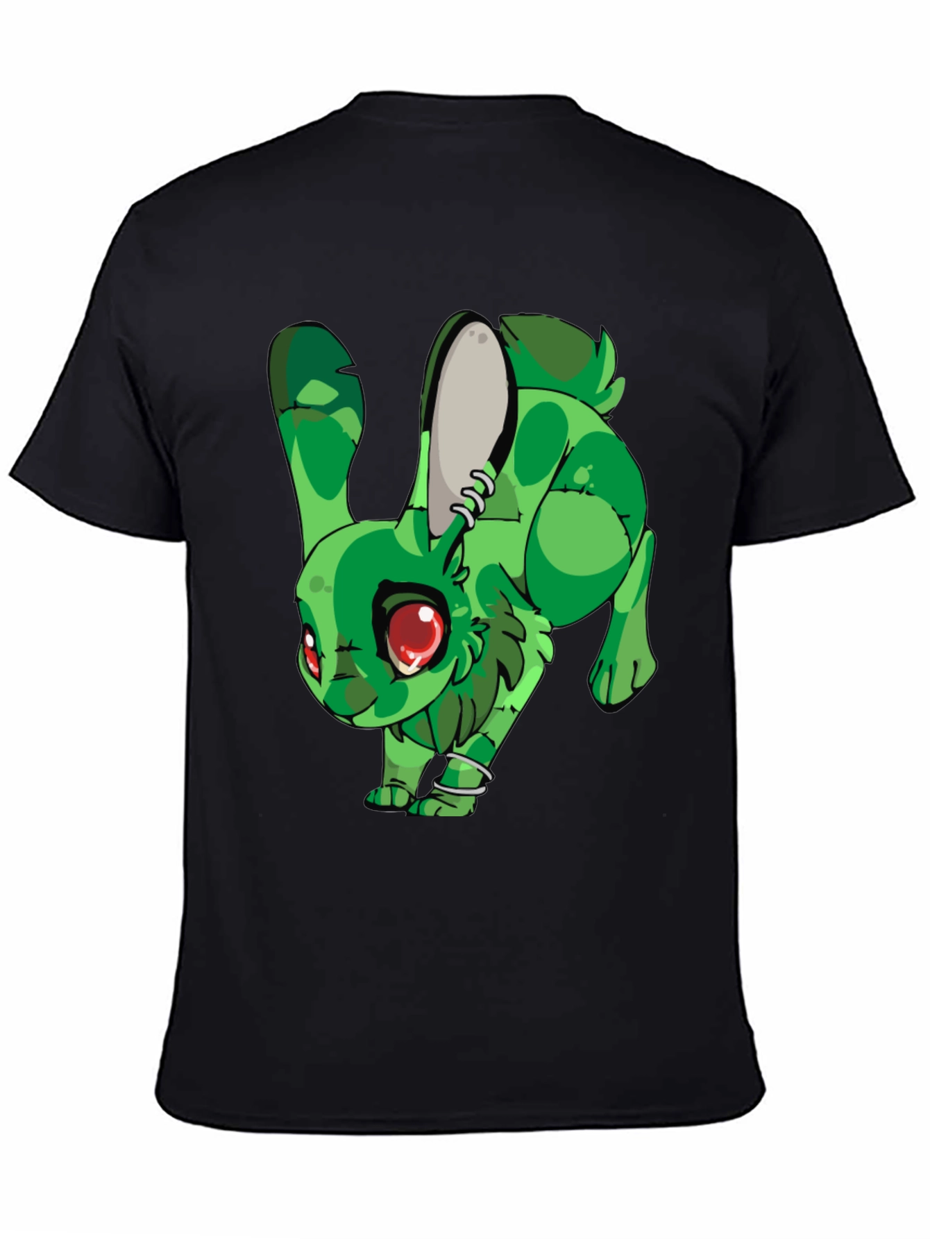 Green Rabbit Graphic Print T-Shirt