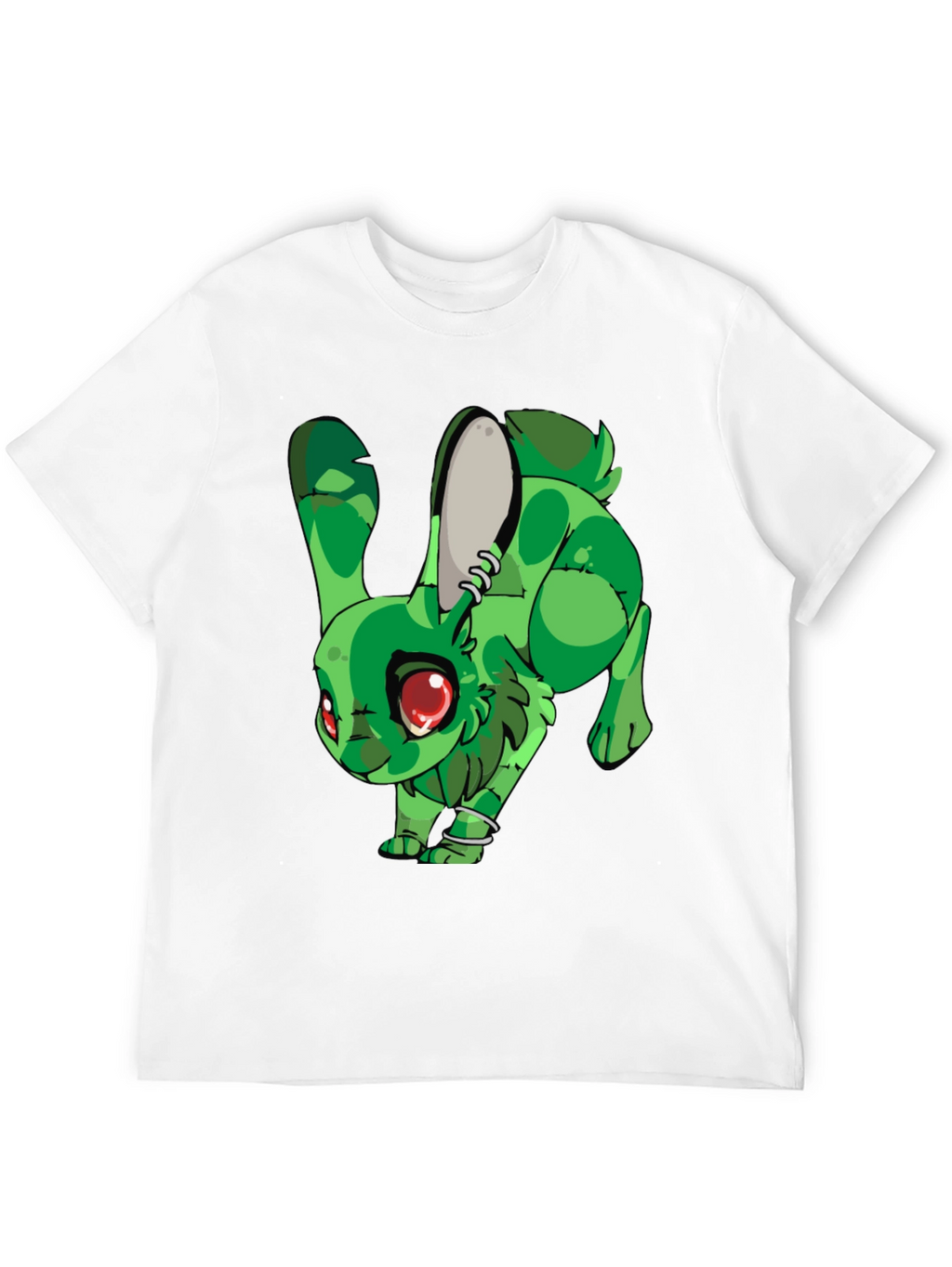 Green Rabbit Graphic Print T-Shirt
