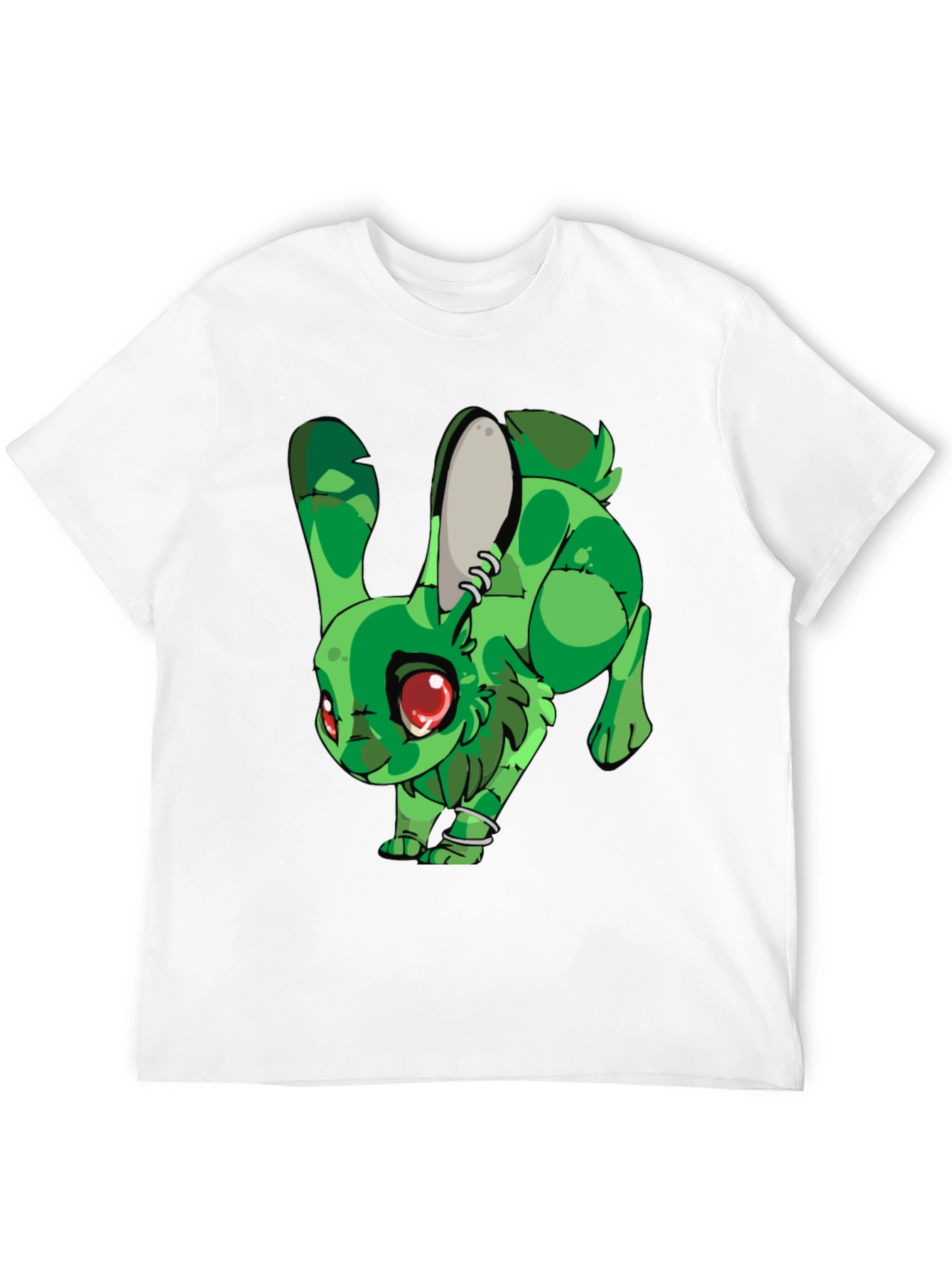 Green Rabbit Graphic Print T-Shirt