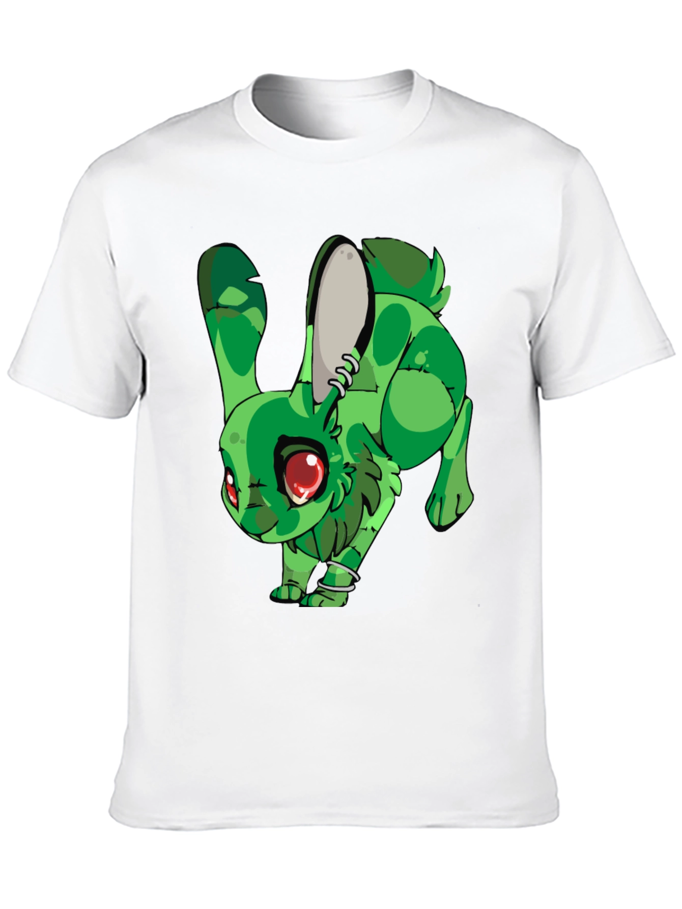Green Rabbit Graphic Print T-Shirt