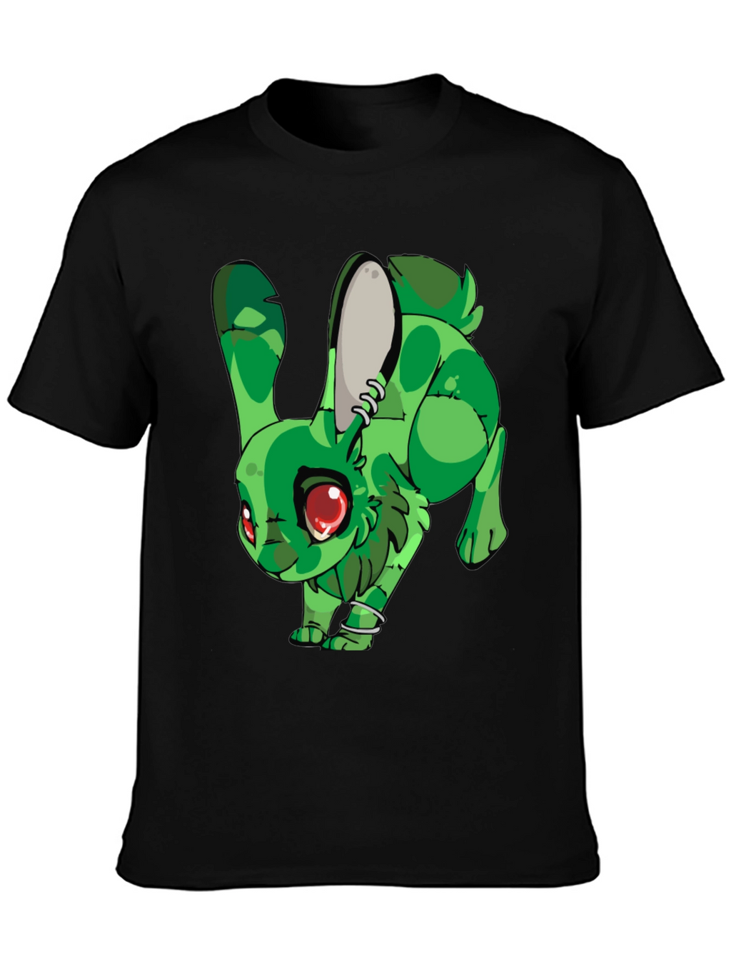 Green Rabbit Graphic Print T-Shirt
