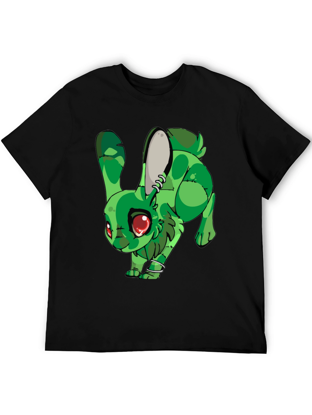 Green Rabbit Graphic Print T-Shirt