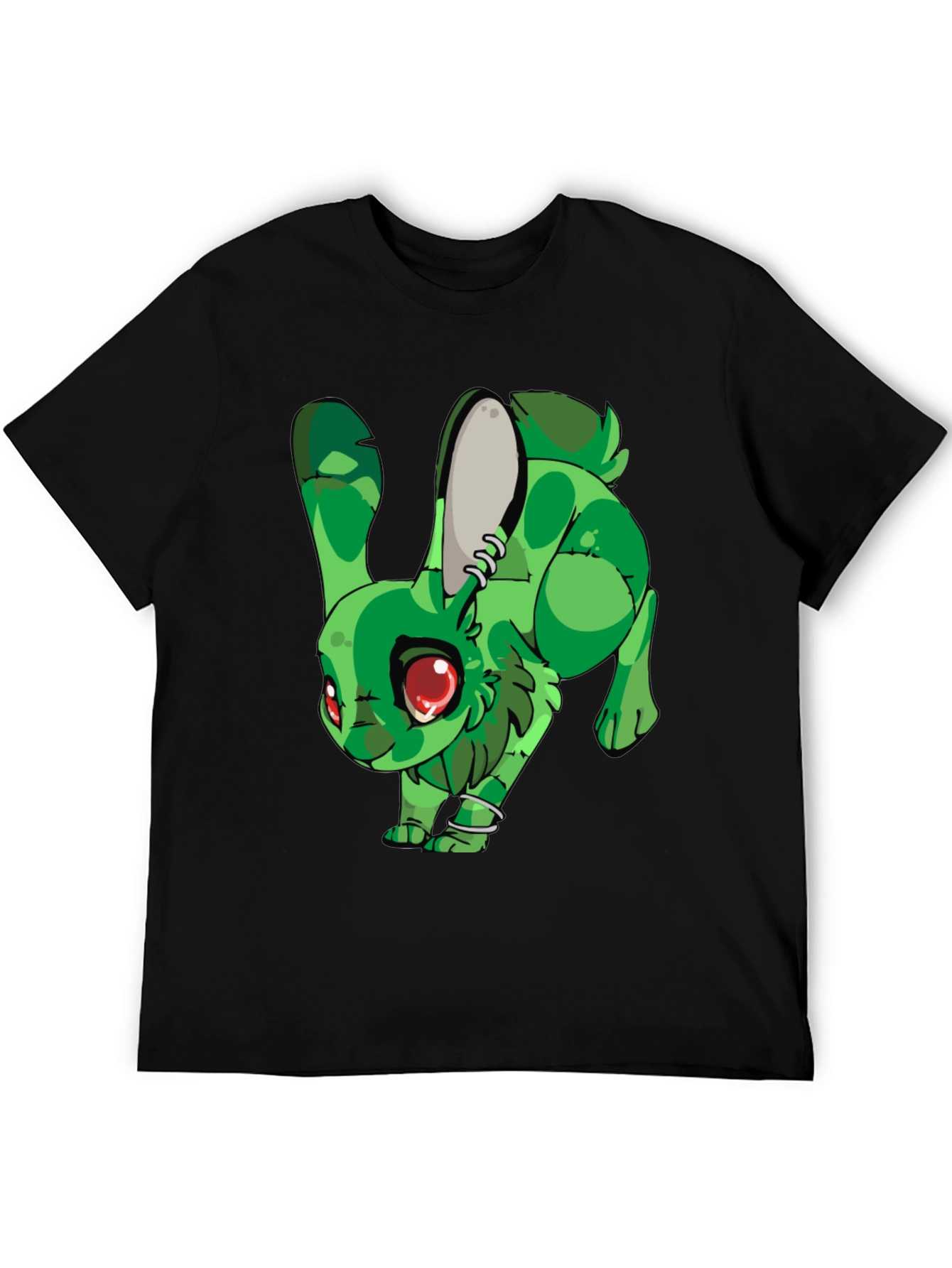 Green Rabbit Graphic Print T-Shirt