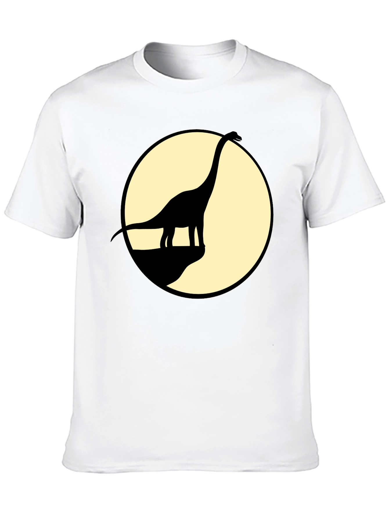 Dino Silhouette Tee - Black Cotton Graphic T-Shirt