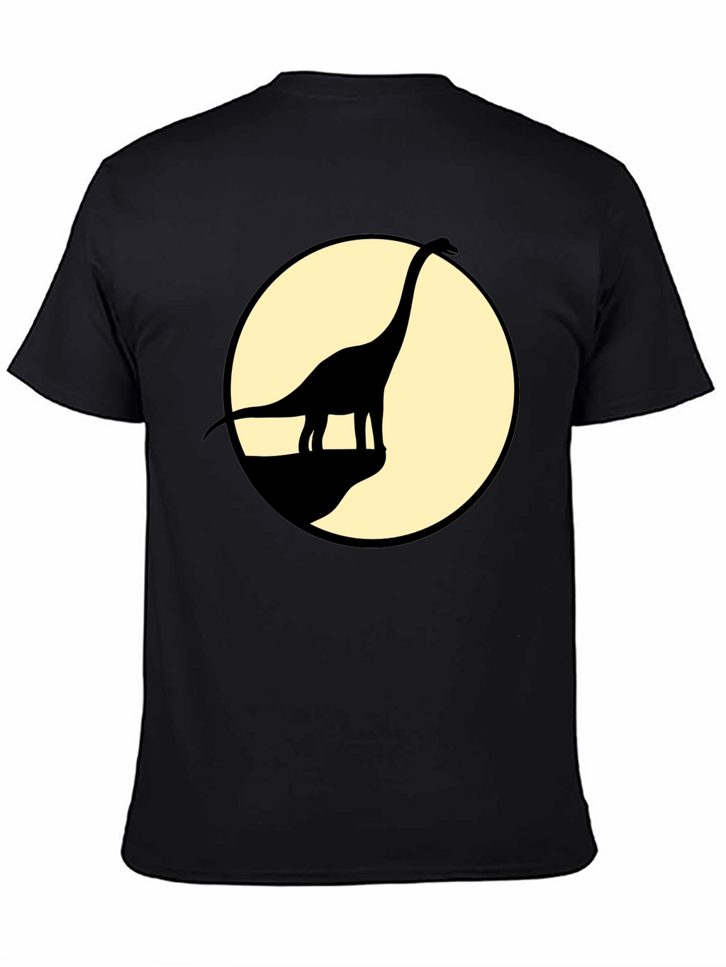 Dino Silhouette Tee - Black Cotton Graphic T-Shirt