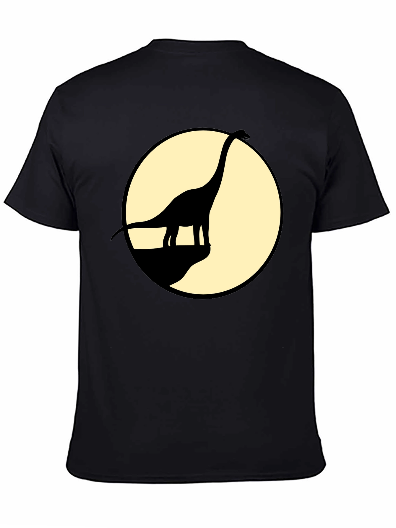 Dino Silhouette Tee - Black Cotton Graphic T-Shirt