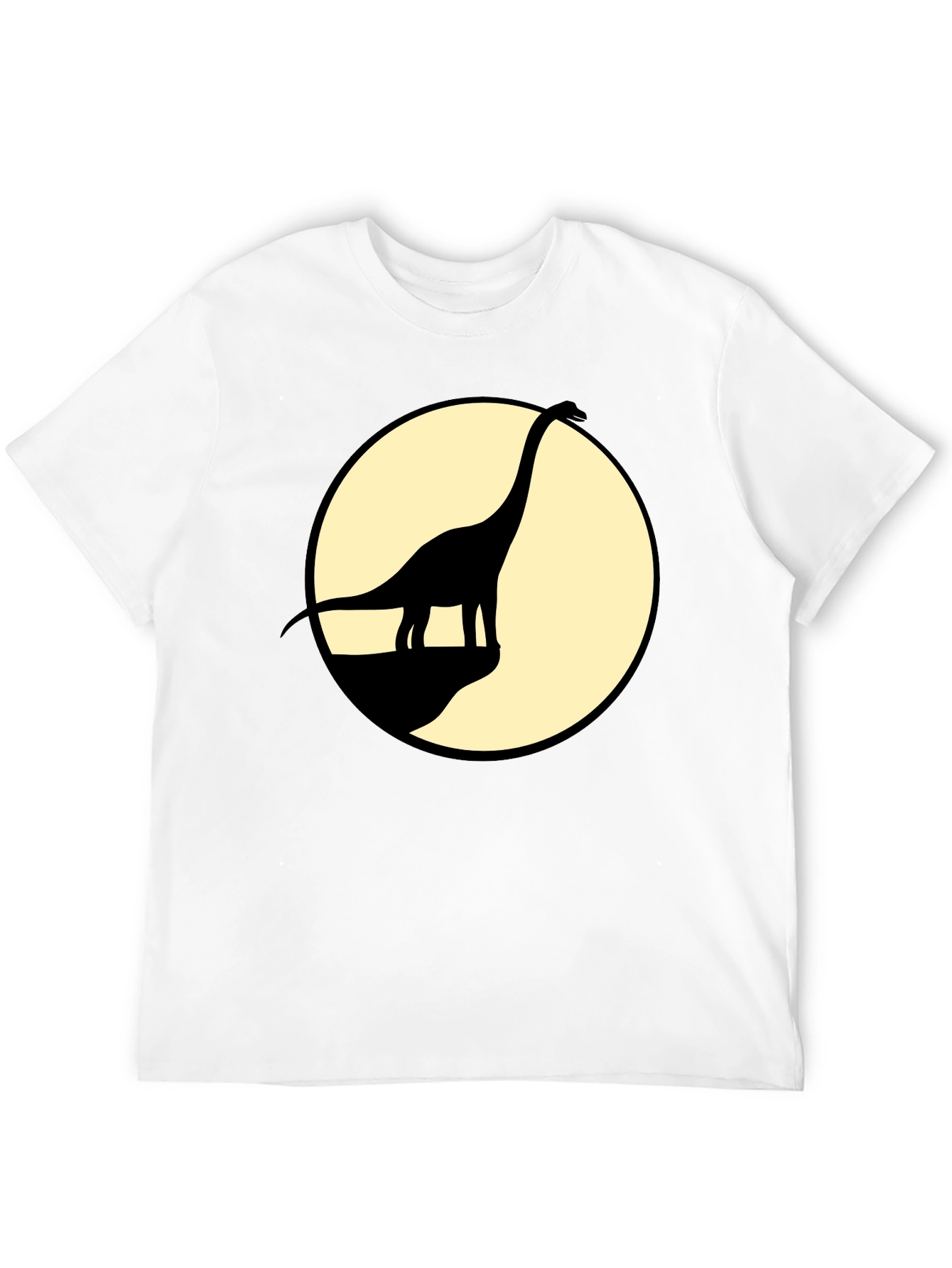Dino Silhouette Tee - Black Cotton Graphic T-Shirt