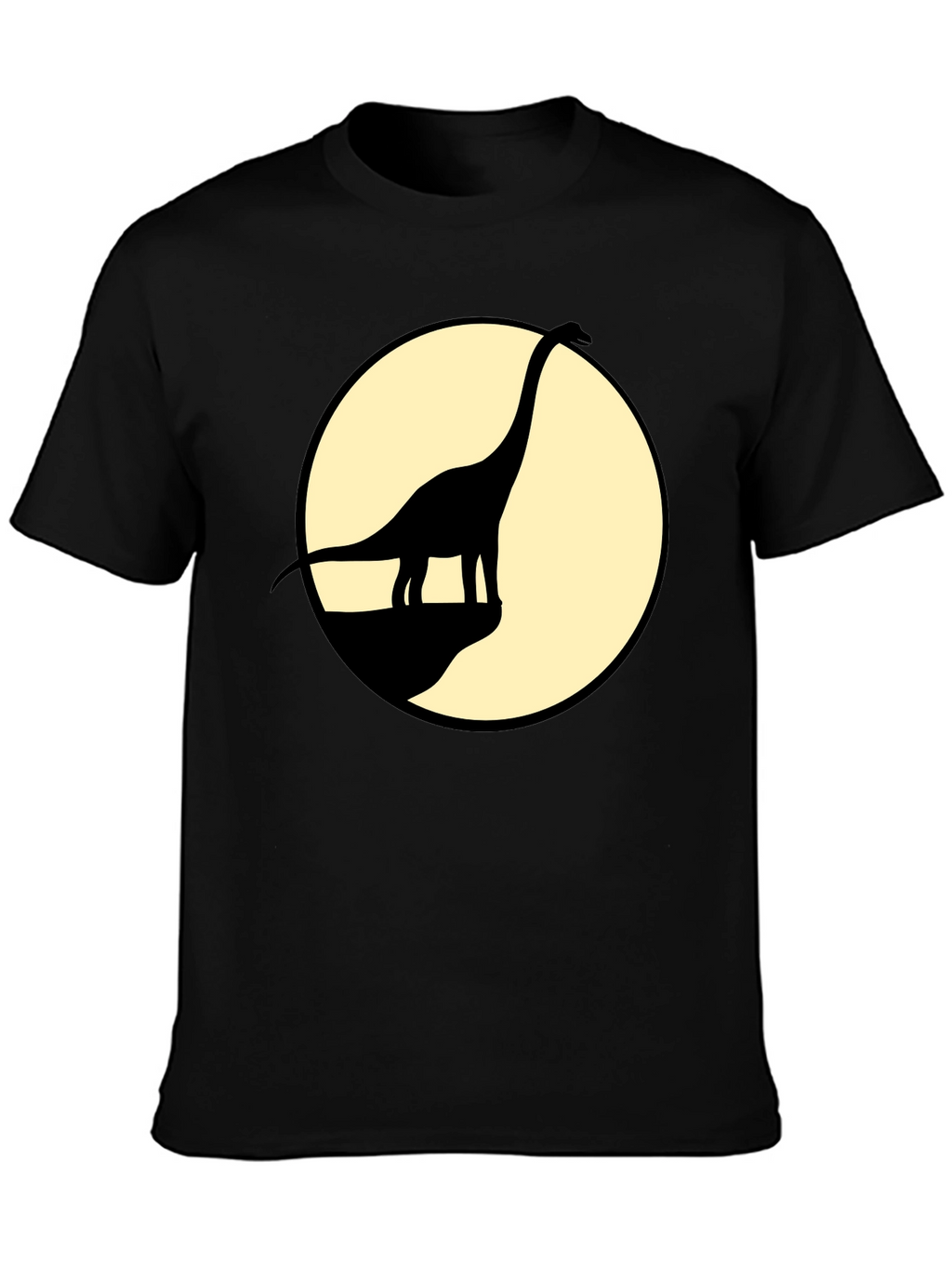 Dino Silhouette Tee - Black Cotton Graphic T-Shirt