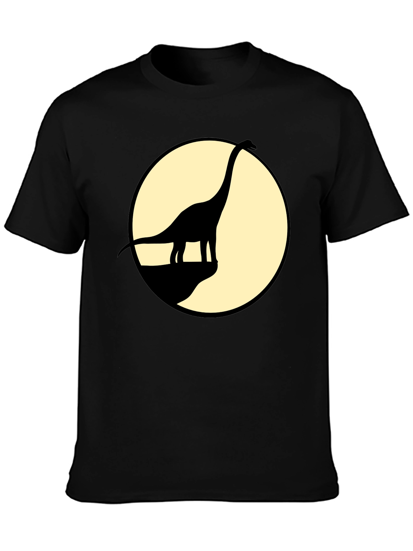 Dino Silhouette Tee - Black Cotton Graphic T-Shirt