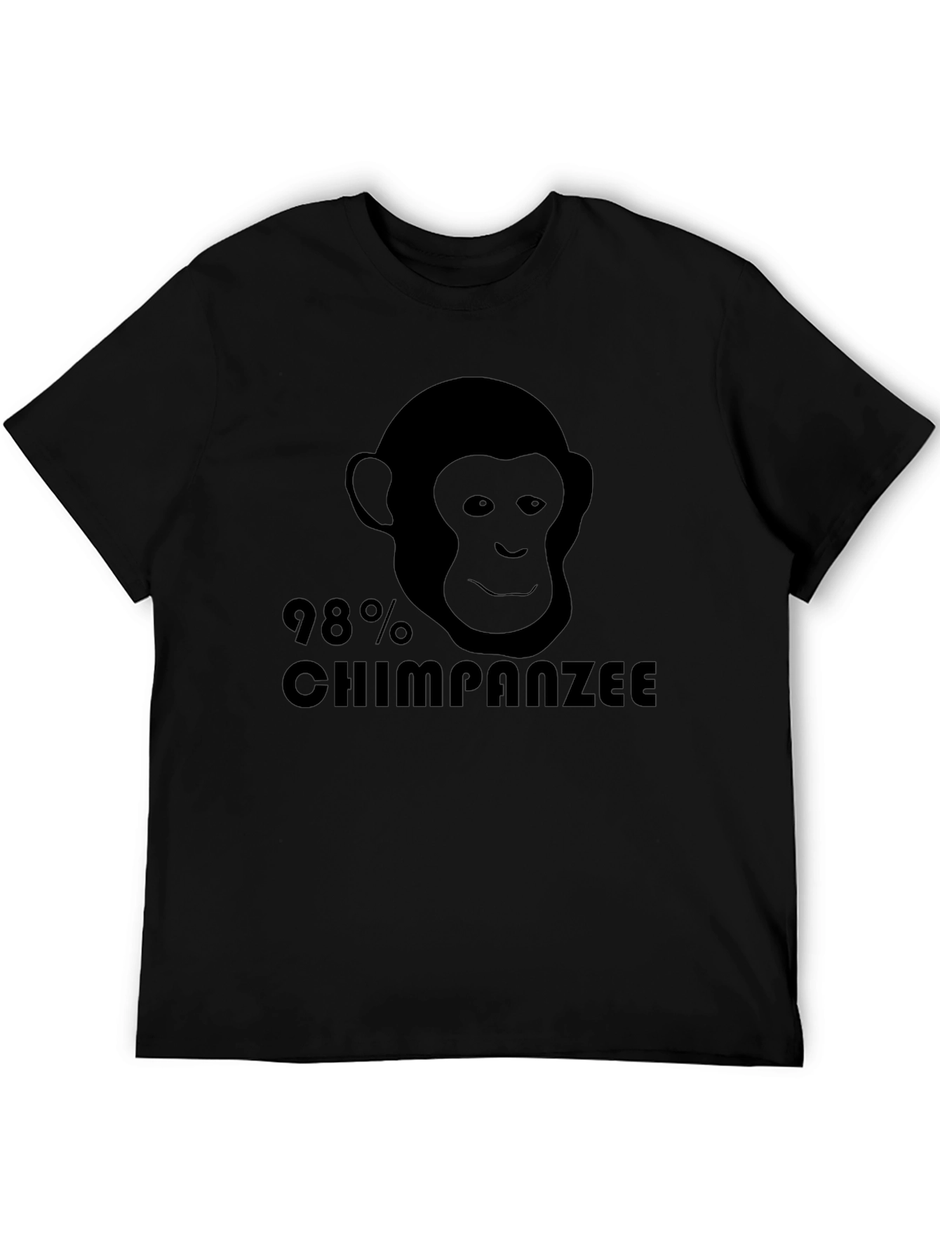 98% Chimpanzee Black Graphic Tee - Novelty T-Shirt