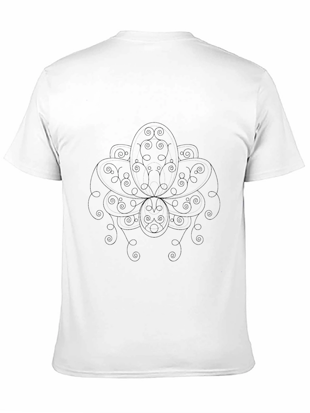 Abstract Lotus Graphic Black Tee