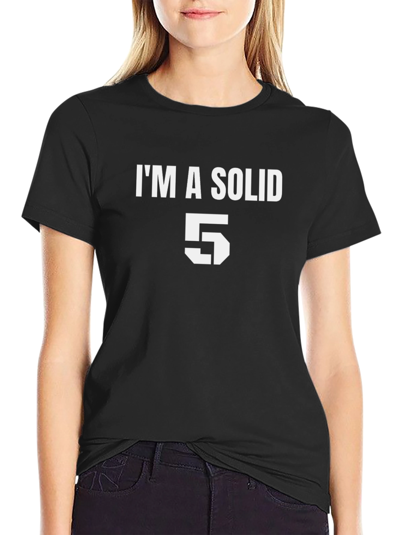 Im a Solid 5 Graphic Tee - Black Cotton T-Shirt