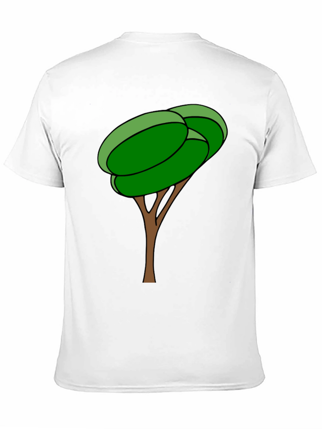 Cartoon Tree Graphic Tee - Black Cotton Blend Shirt