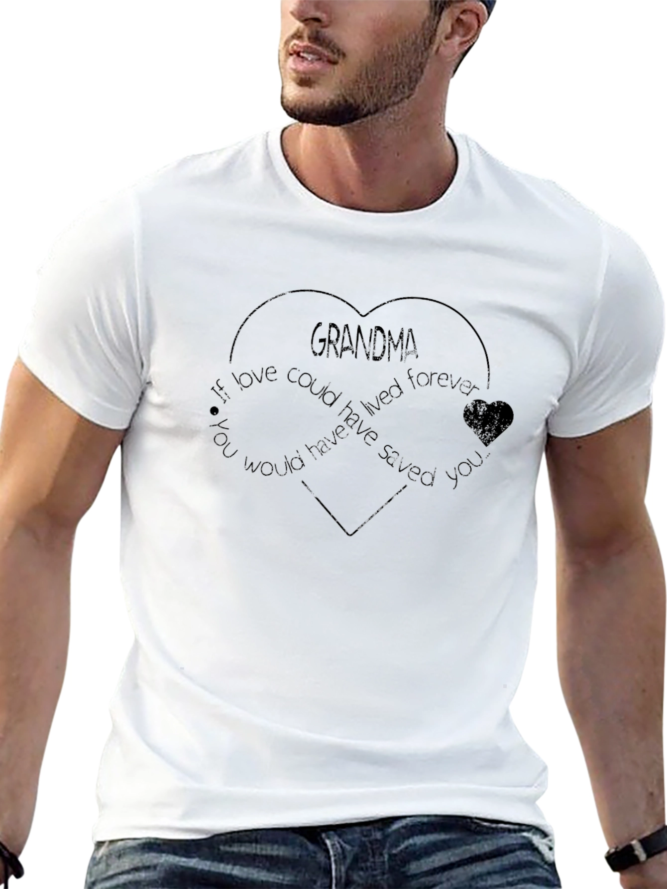 Grandma Love Heart T-Shirt - Forever In Our Hearts Memorial Tee