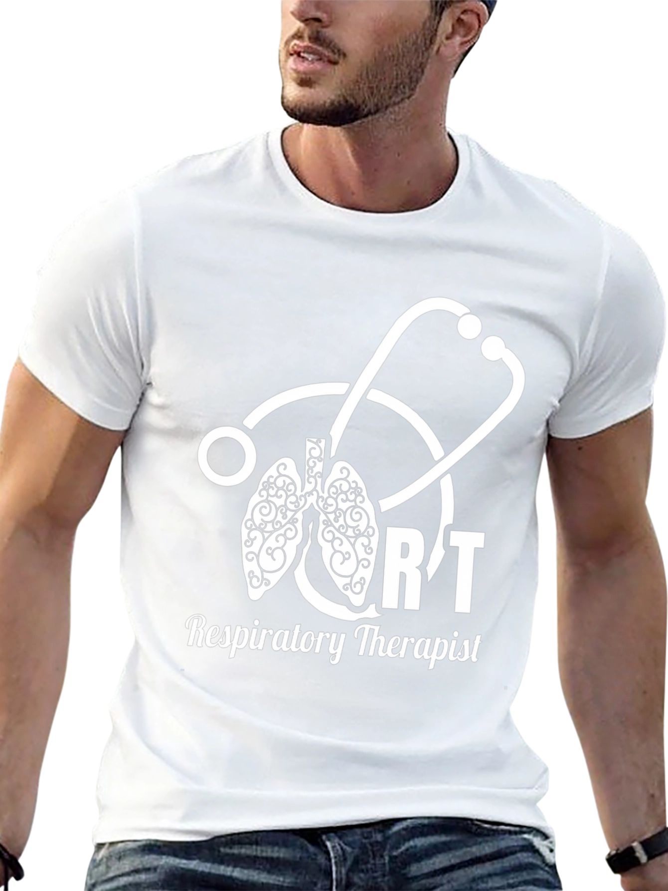 Respiratory Therapist T-Shirt - Lung Stethoscope Design
